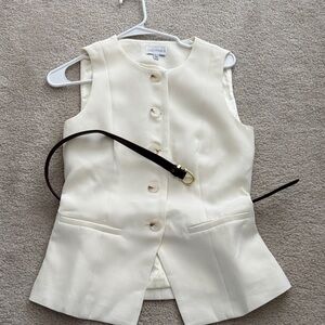 LUCY PARIS belted cream vest top
